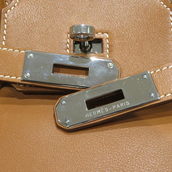 HERMES Hermes Birkin 30 Handbag Gold/Silver Hardware Evercolor □K Stamp D19 W... - Picture 11 of 16